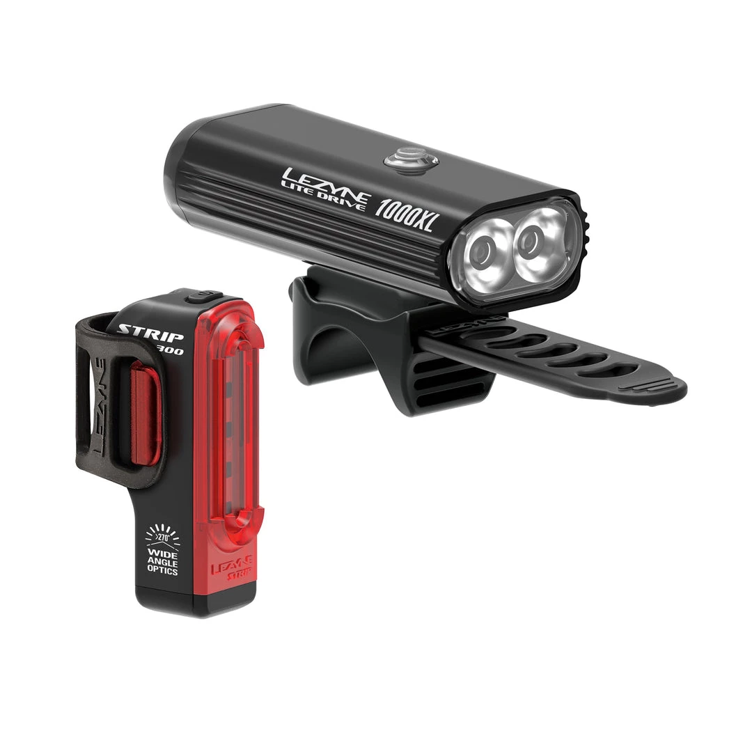 Lezyne Lite Drive 1000XL + Strip Pro 300 Tail Light Bike Light Combo LIGHT COMBOS 5 Lezyne Lite Drive 1000XL + Strip Pro 300 Tail Light Bike Light Combo LIGHT COMBOS